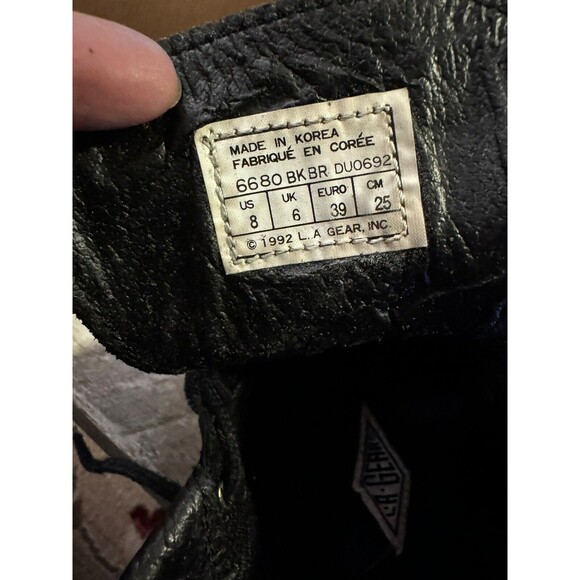 Vintage L.A. GEAR 1992 Unisex Leather Ankle Boot size 8 90’s High Top Korea - Picture 11 of 14